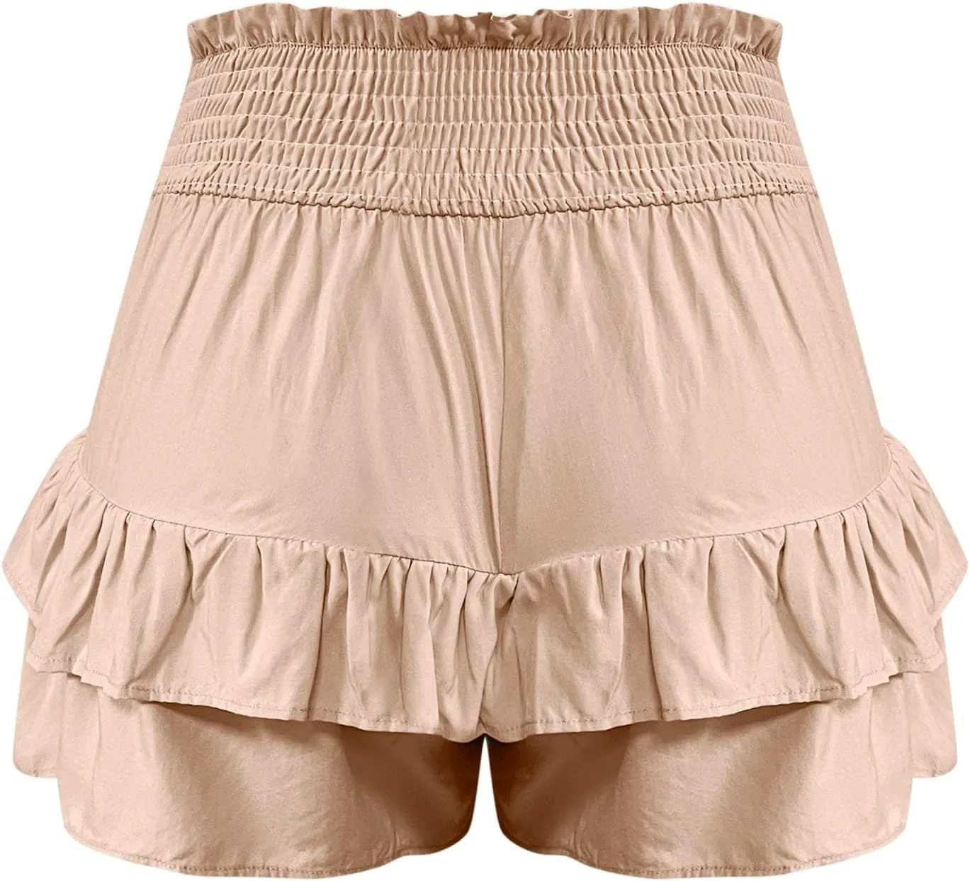 Women's High Waisted Pleated Skirts Boho Ruffle Tiered Shorts Beach Vacation Short Summer Comfy Flowy Skirt