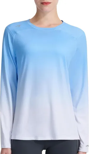 Women's UPF 50  UV Sun Protection Shirt Outdoor Performance Long Sleeve Rash Guard Shirts for Hiking,Swim,Fishing