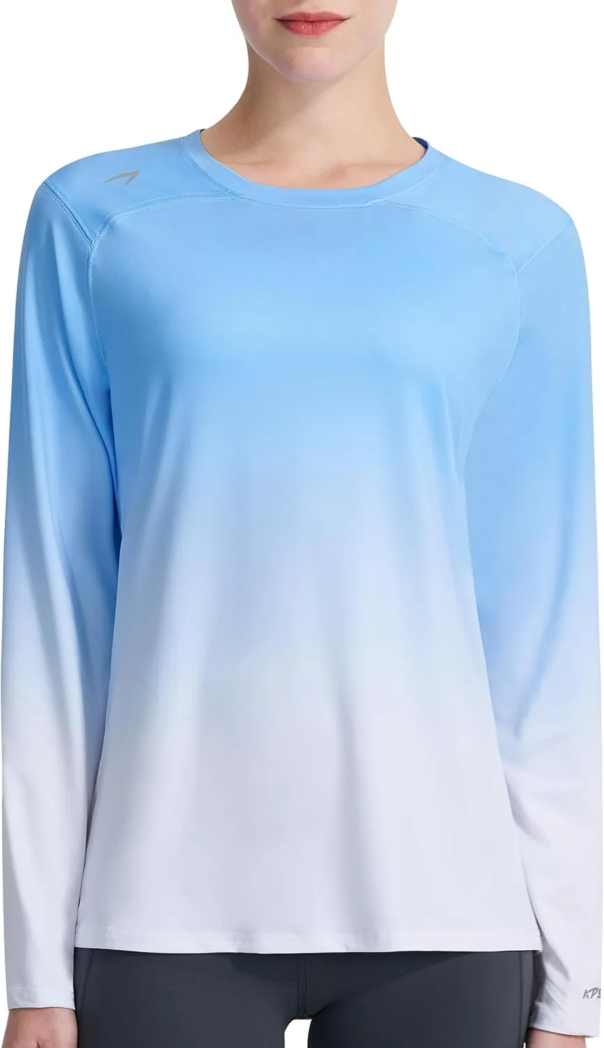 Women's UPF 50  UV Sun Protection Shirt Outdoor Performance Long Sleeve Rash Guard Shirts for Hiking,Swim,Fishing