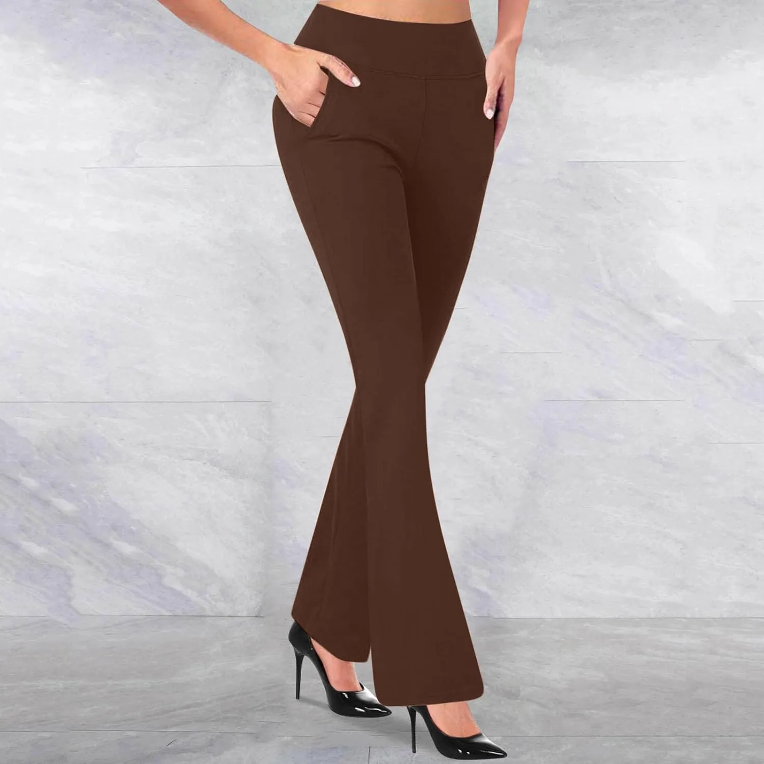 Work Pants for Women High Waist Dress Pants Business Casual Stretch Bootleg Yoga Pants Workout Trousers Slacks