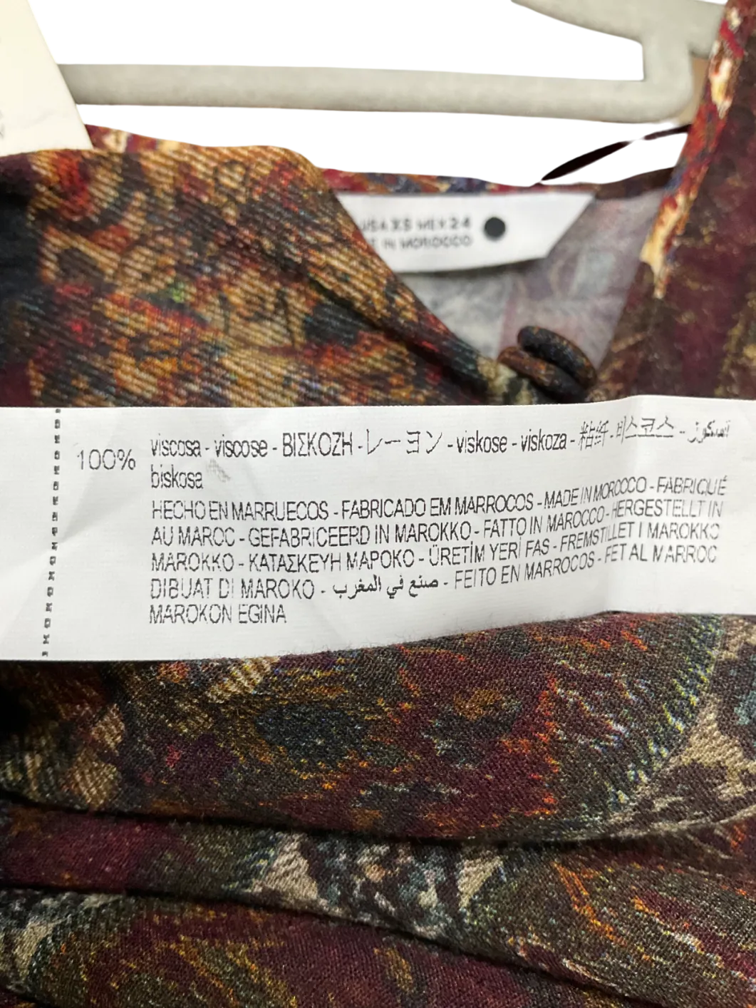 ZARA Brown Paisley Printed Wrap front Blouse UK XS